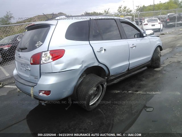 5NMSH13EX7H044449 - 2007 HYUNDAI SANTA FE SE/LIMITED BLUE photo 4