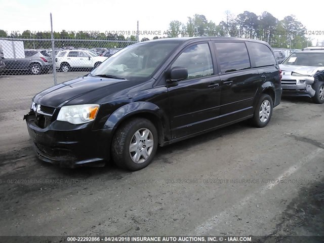 2C4RDGBG4CR198137 - 2012 DODGE GRAND CARAVAN SE BLACK photo 2