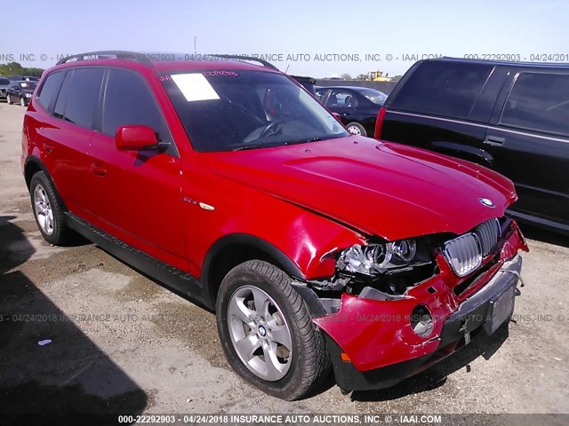 WBXPC93467WF17339 - 2007 BMW X3 3.0SI RED photo 1