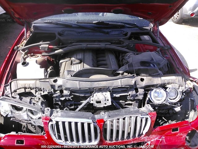 WBXPC93467WF17339 - 2007 BMW X3 3.0SI RED photo 10