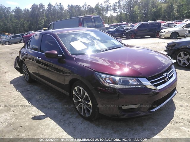 1HGCR2F51FA246870 - 2015 HONDA ACCORD SPORT 紫色 照片 1