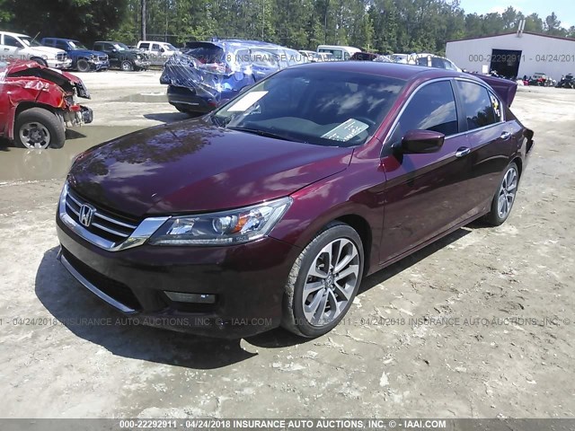 1HGCR2F51FA246870 - 2015 HONDA ACCORD SPORT 紫色 照片 2