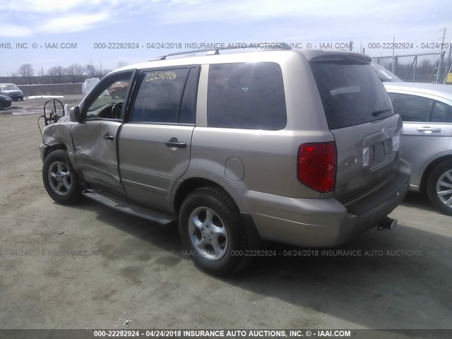 2HKYF18643H575788 - 2003 HONDA PILOT EXL GOLD photo 3