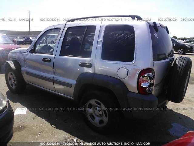 1J4GK48K63W550644 - 2003 JEEP LIBERTY SPORT/FREEDOM ვერცხლისფერი ფოტო 3