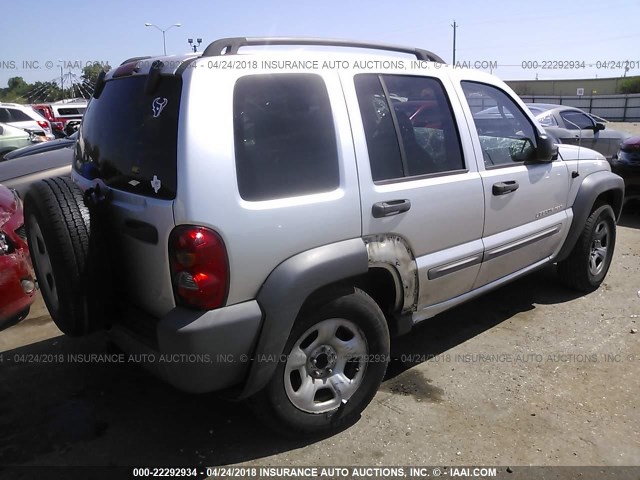 1J4GK48K63W550644 - 2003 JEEP LIBERTY SPORT/FREEDOM SILVER photo 4