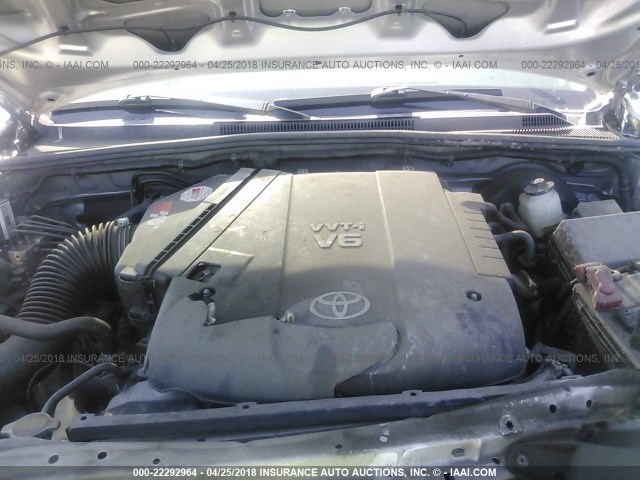 3TMJU4GN3CM132561 - 2012 TOYOTA TACOMA DOUBLE CAB PRERUNNER SILVER photo 10