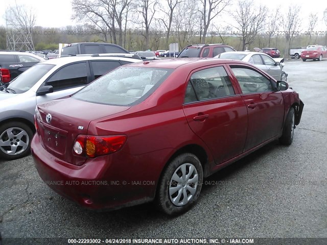 1NXBU4EE4AZ369507 - 2010 TOYOTA COROLLA S/LE/XLE RED photo 4