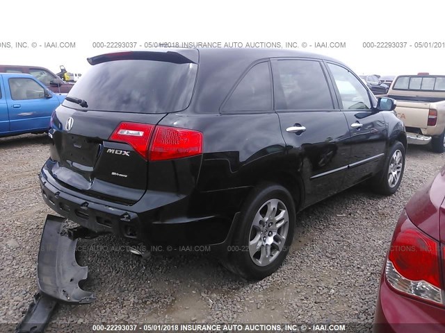 2HNYD28347H549010 - 2007 ACURA MDX TECHNOLOGY BLACK photo 4