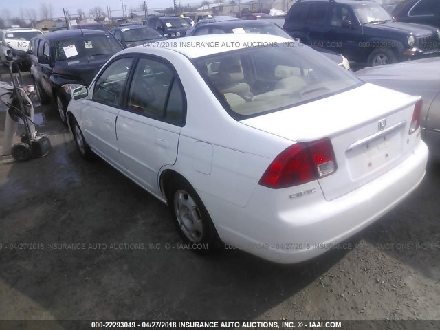 JHMES96663S017649 - 2003 HONDA CIVIC HYBRID WHITE photo 3