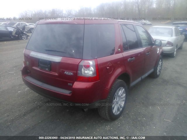 SALFS24N58H049626 - 2008 LAND ROVER LR2 SE TECHNOLOGY RED photo 4