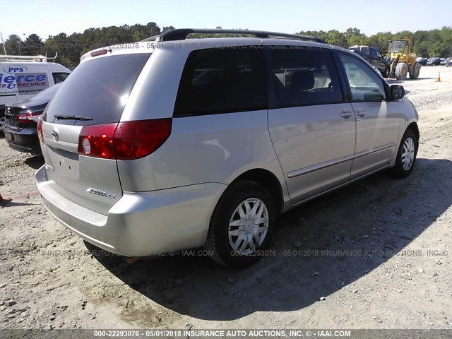 5TDZA23C76S442933 - 2006 TOYOTA SIENNA CE/LE SILVER photo 4