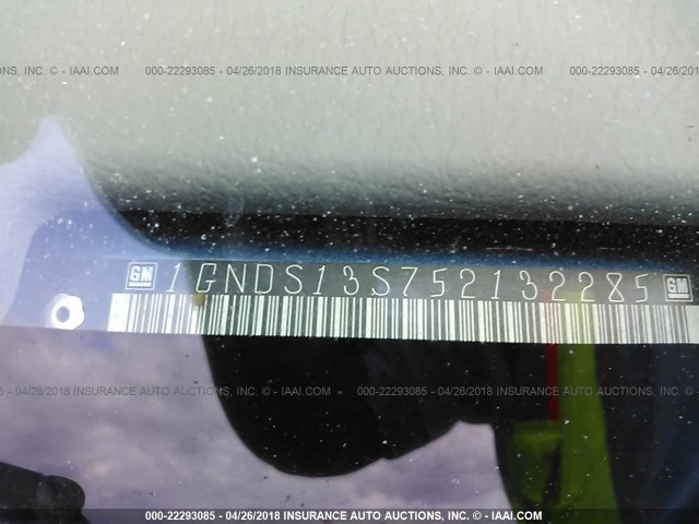 1GNDS13S752132285 - 2005 CHEVROLET TRAILBLAZER LS/LT BLUE photo 9