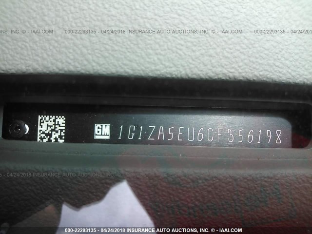 1G1ZA5EU6CF356198 - 2012 CHEVROLET MALIBU LS თეთრი ფოტო 9