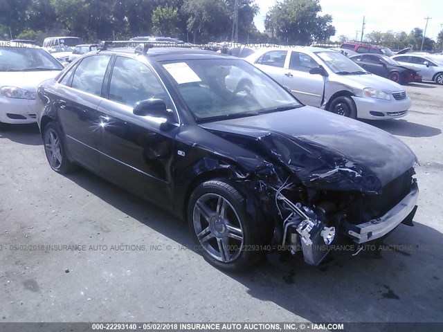 WAUAF78E28A044435 - 2008 AUDI A4 2.0T BLACK photo 1