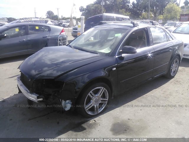 WAUAF78E28A044435 - 2008 AUDI A4 2.0T BLACK photo 2