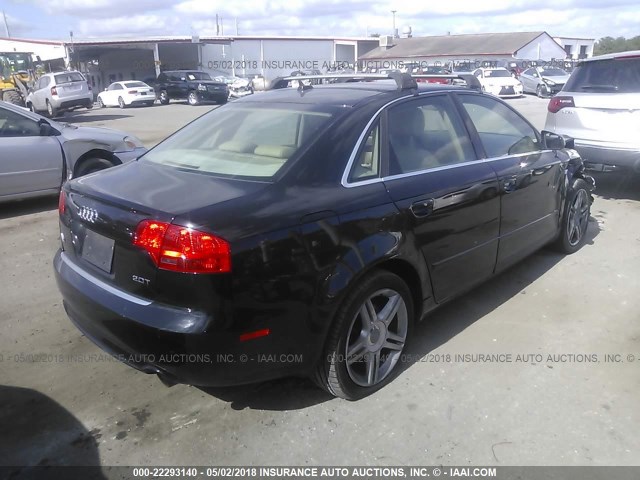 WAUAF78E28A044435 - 2008 AUDI A4 2.0T BLACK photo 4