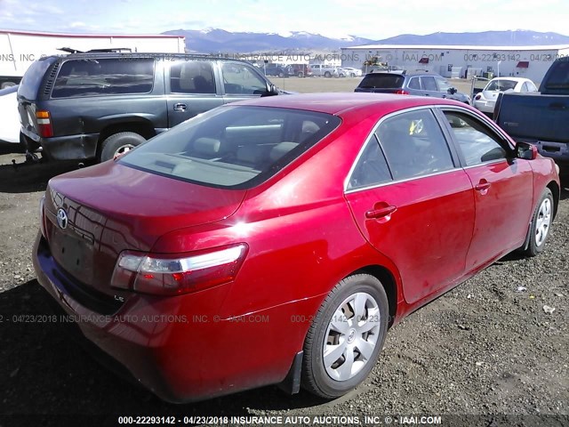 4T1BE46K87U007030 - 2007 TOYOTA CAMRY NEW GENERAT CE/LE/XLE/SE RED photo 4