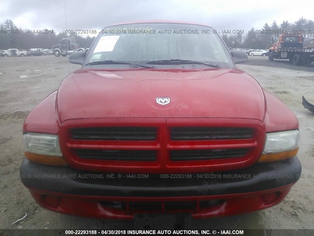 1B7FL36X22S537726 - 2002 DODGE DAKOTA SPORT/RT RED photo 6