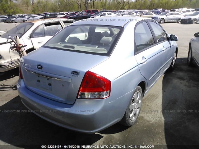 KNAFE121285495420 - 2008 KIA SPECTRA EX/LX/SX Light Blue photo 4