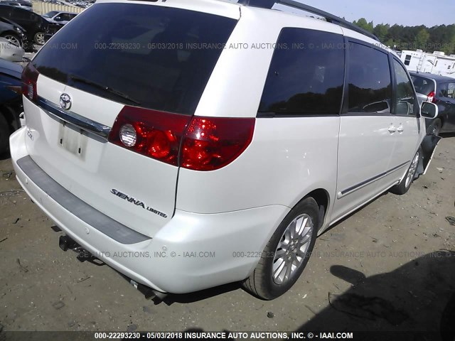 5TDZK22C27S060034 - 2007 TOYOTA SIENNA XLE/XLE LIMITED WHITE photo 4