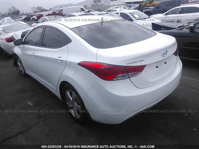 5NPDH4AE3DH427791 - 2013 HYUNDAI ELANTRA GLS/LIMITED WHITE photo 3