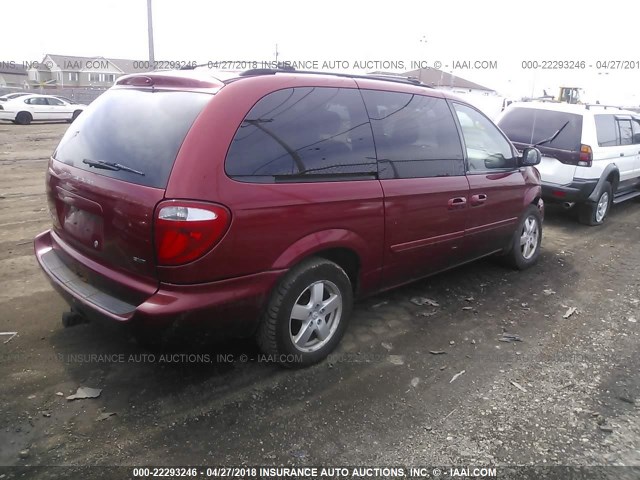 2D4GP44L97R344290 - 2007 DODGE GRAND CARAVAN SXT RED photo 4