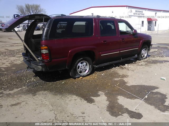 1GNFK16Z03J254782 - 2003 CHEVROLET SUBURBAN K1500 MAROON photo 4