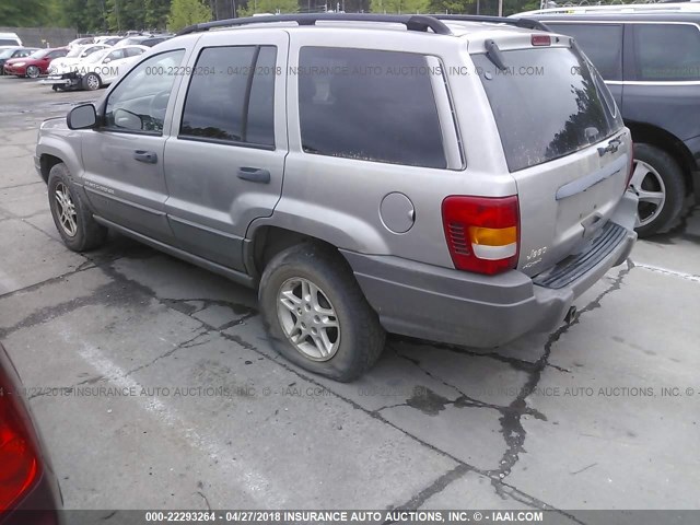 1J4GW48S52C147503 - 2002 JEEP GRAND CHEROKEE LAREDO SILVER photo 3