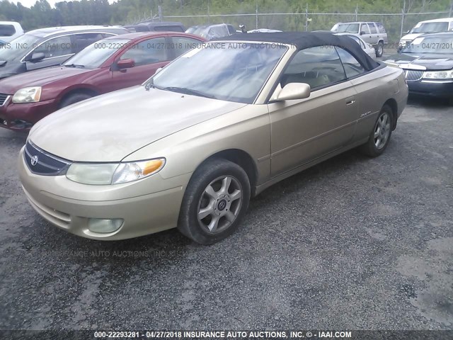 2T1FF22P81C528889 - 2001 TOYOTA CAMRY SOLARA SE/SLE ოქროსფერი ფოტო 2
