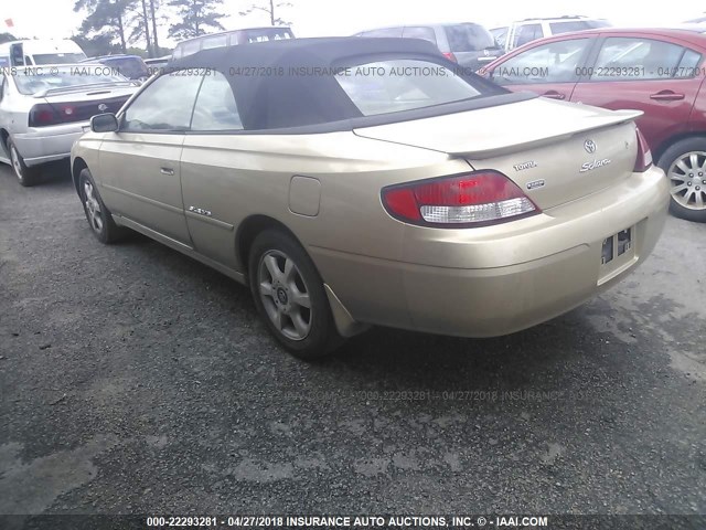 2T1FF22P81C528889 - 2001 TOYOTA CAMRY SOLARA SE/SLE GOLD photo 3