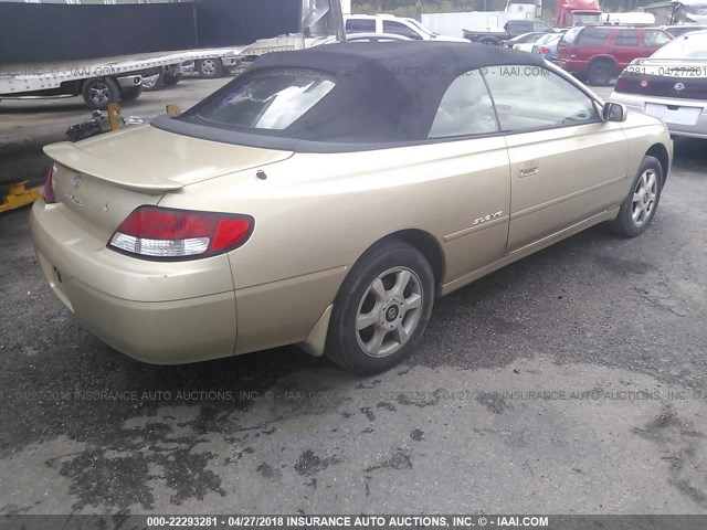 2T1FF22P81C528889 - 2001 TOYOTA CAMRY SOLARA SE/SLE ოქროსფერი ფოტო 4