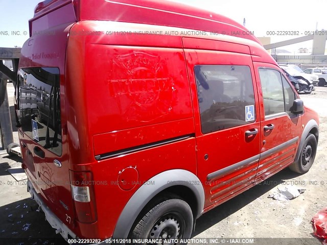 NM0LS6AN4DT167466 - 2013 FORD TRANSIT CONNECT XL RED photo 4