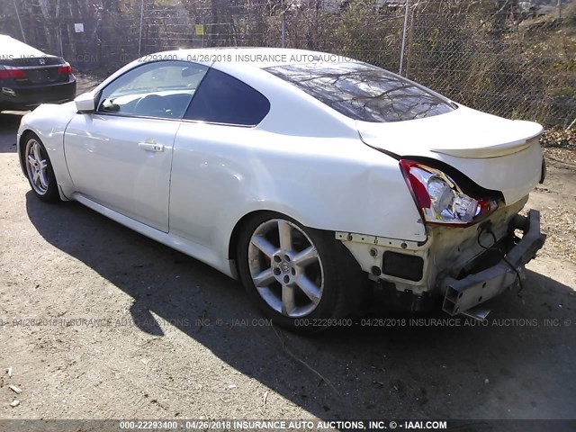 JNKCV64E98M106232 - 2008 INFINITI G37 JOURNEY/SPORT WHITE photo 3