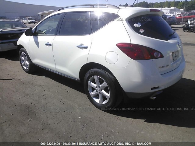 JN8AZ18W69W113507 - 2009 NISSAN MURANO S/SL/LE WHITE photo 3