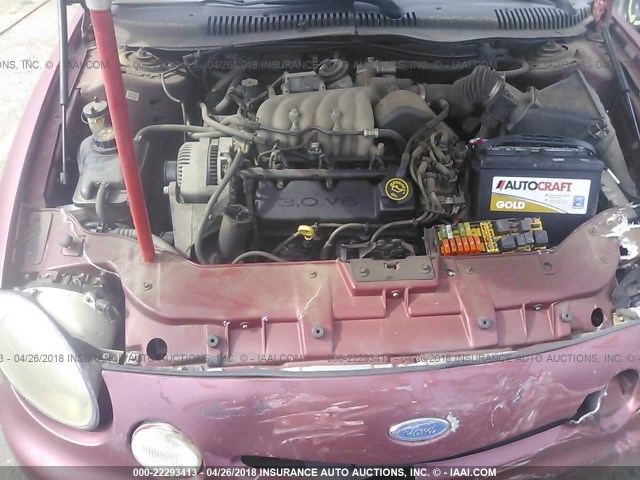 1FAFP52U5XA330178 - 1999 FORD TAURUS LX BURGUNDY photo 10