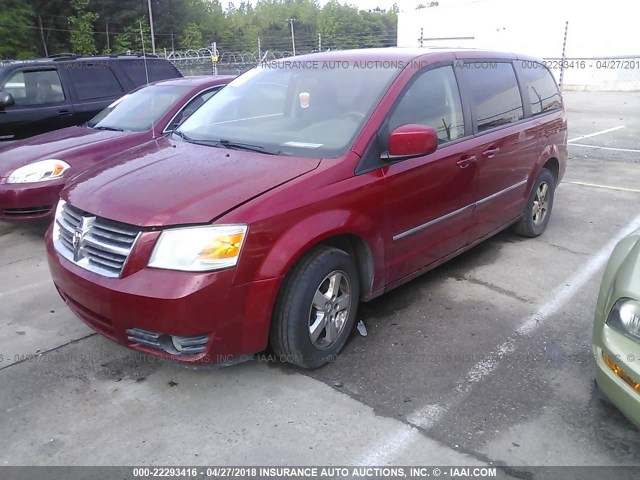 1D8HN54P18B143985 - 2008 DODGE GRAND CARAVAN SXT RED photo 2