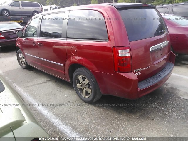 1D8HN54P18B143985 - 2008 DODGE GRAND CARAVAN SXT RED photo 3