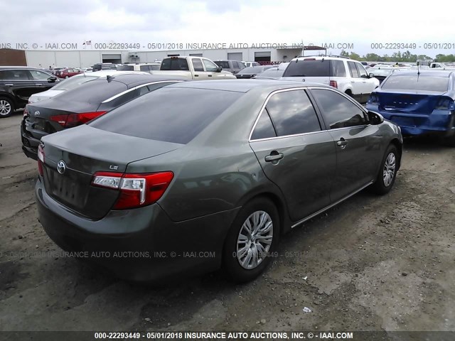 4T1BF1FK6CU525448 - 2012 TOYOTA CAMRY SE/LE/XLE GREEN photo 4