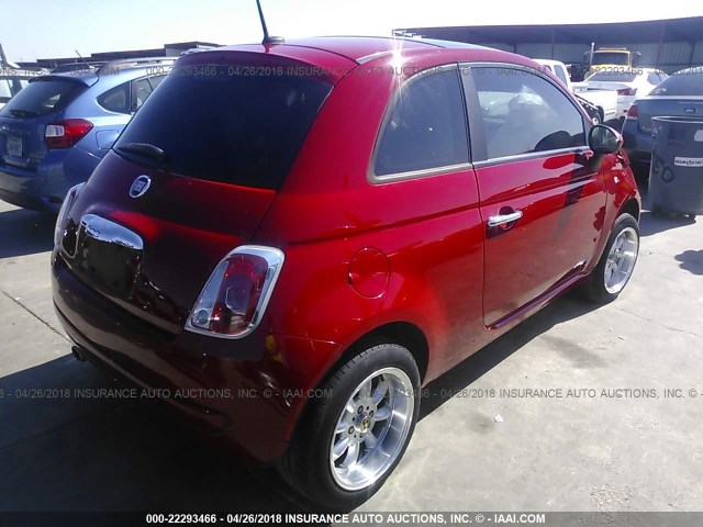 3C3CFFAR3CT103808 - 2012 FIAT 500 POP RED photo 4