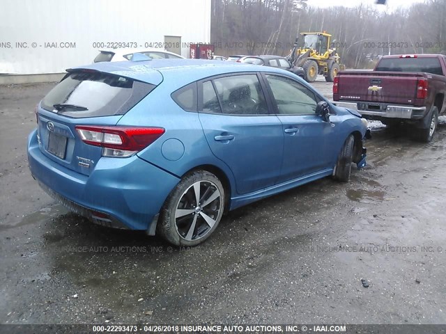 4S3GTAL6XH3752942 - 2017 SUBARU IMPREZA SPORT BLUE photo 4