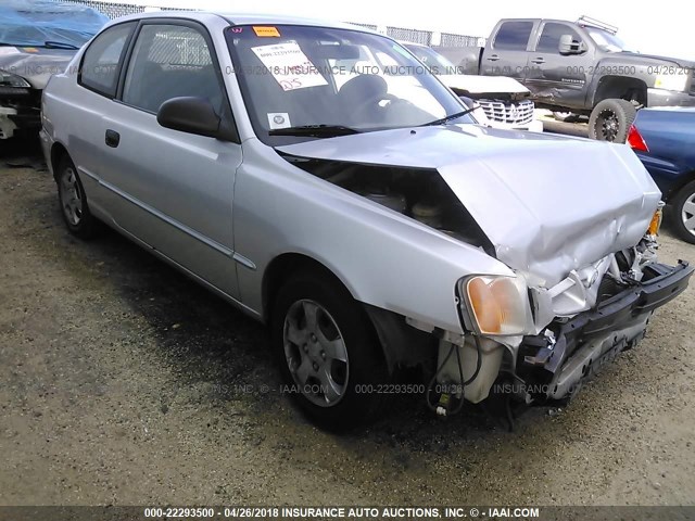 KMHCG35C22U168114 - 2002 HYUNDAI ACCENT GS SILVER photo 1