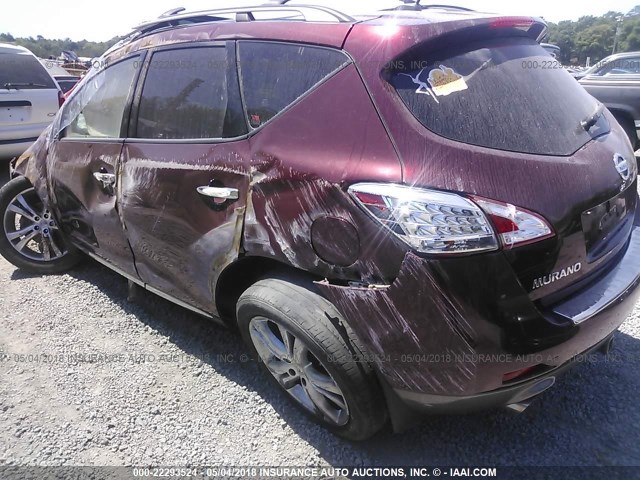 JN8AZ1MW3BW169416 - 2011 NISSAN MURANO S/SL/LE BURGUNDY photo 6