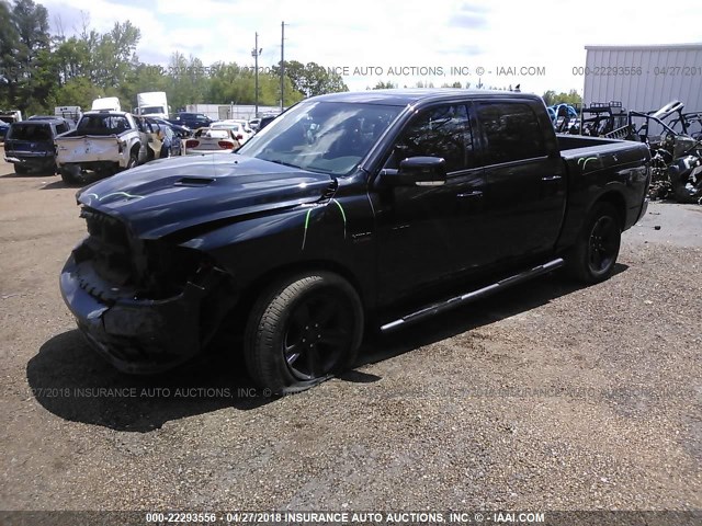 1C6RR7MT3GS226453 - 2016 RAM 1500 SPORT BLACK photo 2