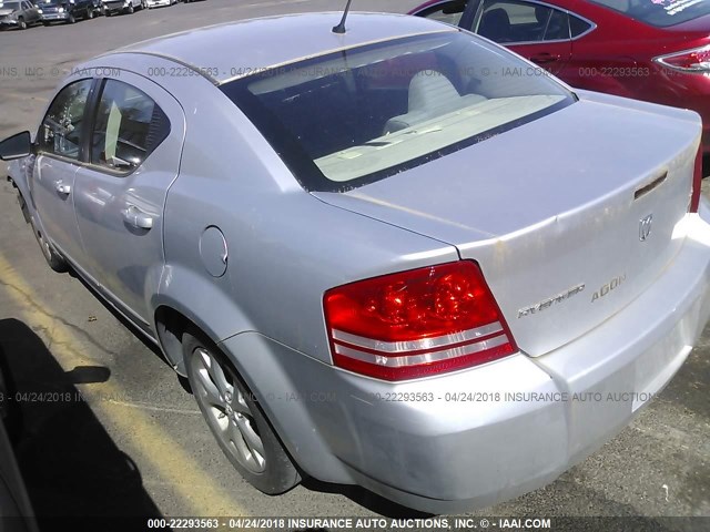 1B3LC56R48N625573 - 2008 DODGE AVENGER SXT SILVER photo 3