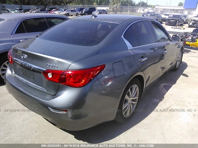 JN1BV7AP7EM684787 - 2014 INFINITI Q50 PREMIUM/SPORT GRAY photo 4