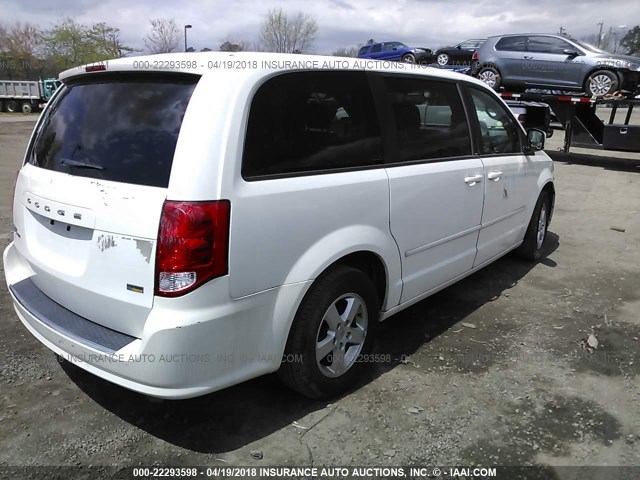 2C4RDGCG2CR204628 - 2012 DODGE GRAND CARAVAN SXT WHITE photo 4