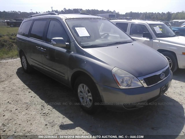 KNDMG4C75B6381762 - 2011 KIA SEDONA LX GRAY photo 1