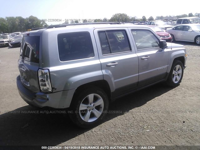 1C4NJPBB2ED752907 - 2014 JEEP PATRIOT SPORT SILVER photo 4