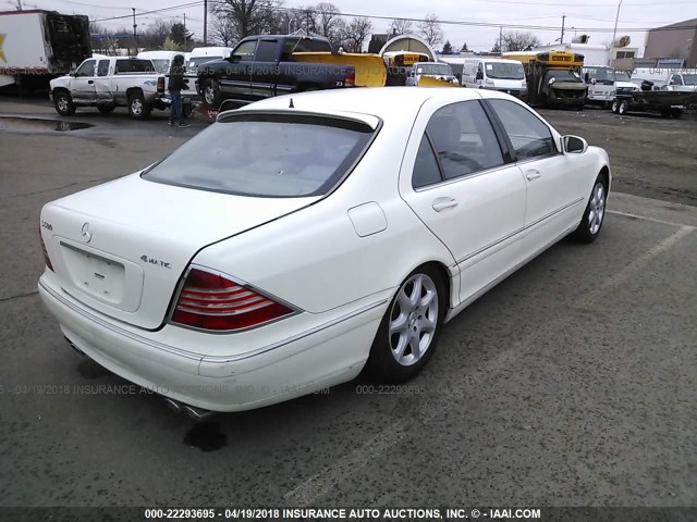 WDBNG84J34A424578 - 2004 MERCEDES-BENZ S 500 4MATIC WHITE photo 4