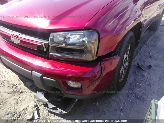 1GNDT13S042424923 - 2004 CHEVROLET TRAILBLAZER LS/LT RED photo 6